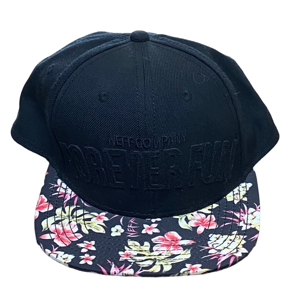 NEFF High End Surf Skate Black Floral “Forever Fun” SnapBack Baseball Hat